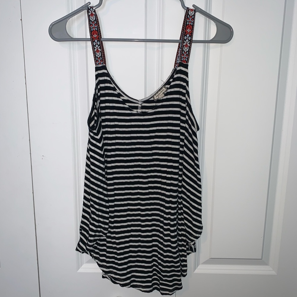 Eyeshadow Black & White Striped Tank Top